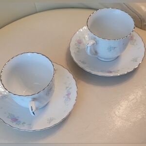 4pc China white trimmed in gold tea set
